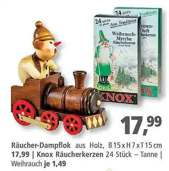 Pfennigpfeiffer Räucher-dampflok Oder Knox Räucherkerzen Angebot