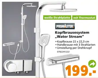 Globus Baumarkt Primaster Kopfbrausesystem ,,Water Stream" Angebot