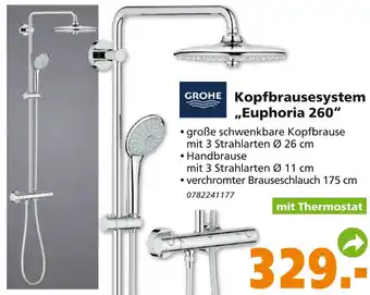 Globus Baumarkt Grohe Kopfbrausesystem ,,Euphoria 260" mit Thermostat Angebot