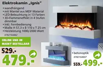 Globus Baumarkt Elektrokamin ,,Ignis" Angebot