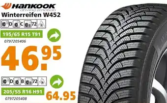 Globus Baumarkt Hankook Winterreifen W452 195/65 R15 T91 Angebot