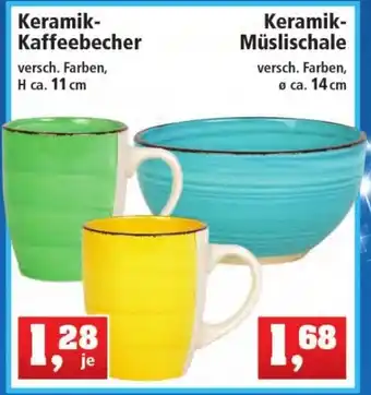 Thomas Philipps Keramik Kaffeebecher oder Keramik Müslischale Angebot