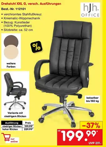 Netto Marken-Discount hJh Office Drehstuhl XXL G Angebot