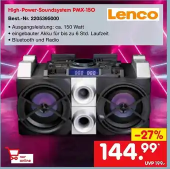 Netto Marken-Discount Lenco High Power Soundsystem PMX 150 Angebot