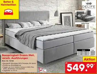 Netto Marken-Discount Boxspringbett Dream Well Angebot