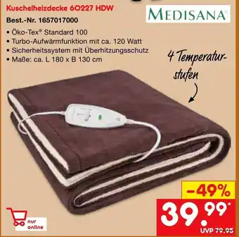 Netto Marken-Discount Medisana Kuschelheizdecke 60227 HDW Angebot