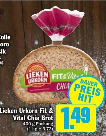 AEZ Lieken Urkorn Fit & Vital Chia Brot 400g Angebot