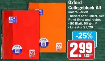 HIT Oxford Collegeblock A4 Angebot