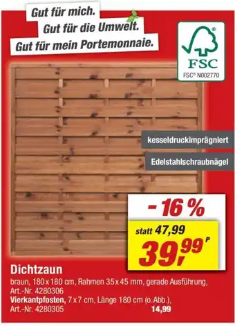 toom Baumarkt Dichtzaun Angebot