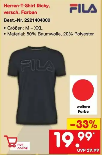 Netto Marken-Discount Fila Herren T-Shirt Ricky Angebot