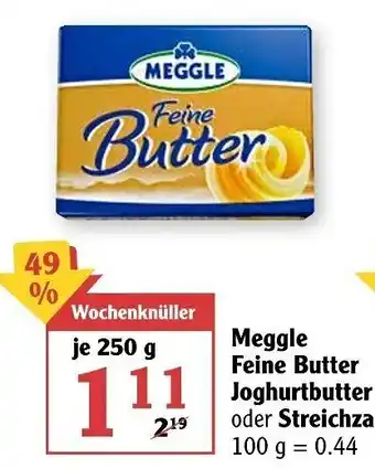 Globus Meggle Feine Butter, Joghurtbutter oder Streichzart 250g Angebot