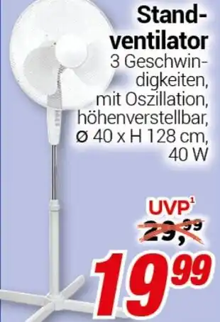 CENTERSHOP Stand- ventilator Angebot