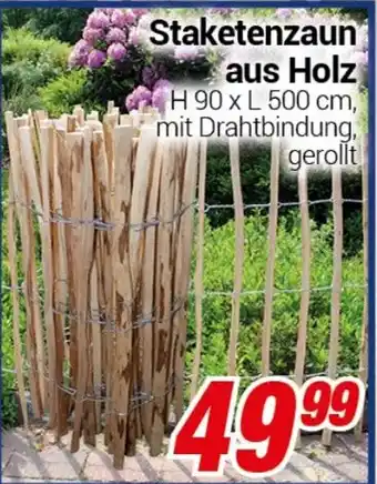 CENTERSHOP Staketenzaun aus Holz Angebot