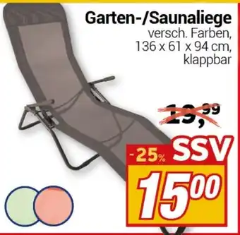CENTERSHOP Garten-/Saunaliege Angebot