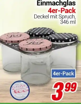 CENTERSHOP Einmachglas 4er-Pack Angebot