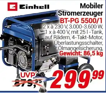 CENTERSHOP Einhell Mobiler Stromerzeuger BT-PG 5500/1 Angebot