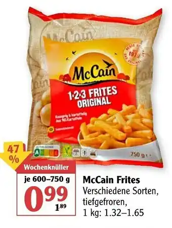 Globus McCain Frites 600/750g Angebot