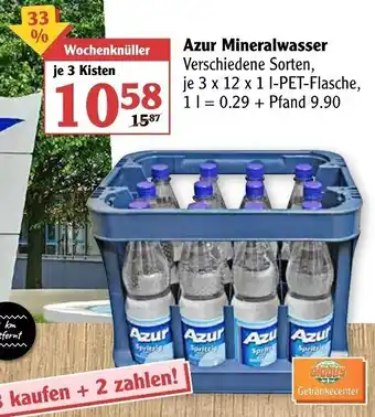 Globus Azur Mineralwasser 3x12x1L Angebot