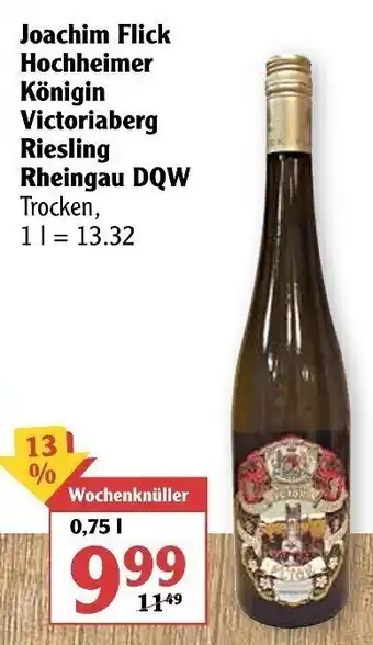 Globus Joachim Flick Hochheimer Königin Victoriaberg Riesling Rheingau DQW 0,75L Angebot