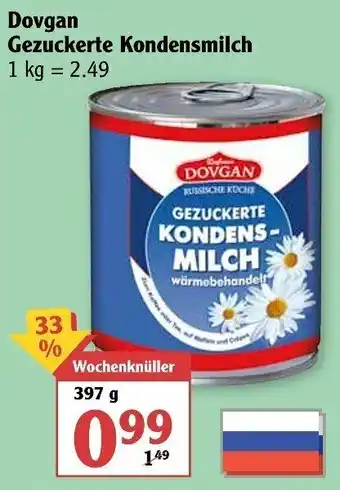 Globus Dovgan Gezuckerte Kondensmilch 397g Angebot