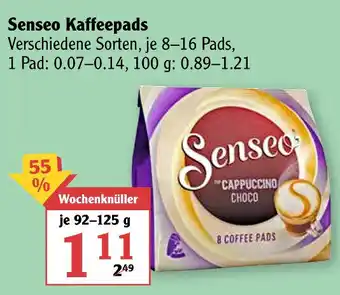 Globus Senseo Kaffeepads 92-125g Angebot