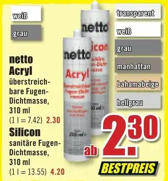 B1 Discount Baumarkt Netto Acryl oder Silicon Angebot