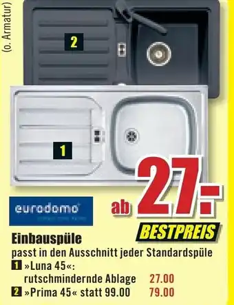 B1 Discount Baumarkt Einbauspüle Angebot