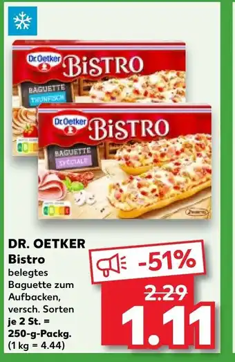 Kaufland DR. OETKER Bistro belegtes Baguette zum Aufbacken, versch. Sorten je 2 St. - 250-g-Packg. Angebot