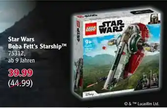 Globus LEGO STARS WARS Boba Fett's Starship 75312 Angebot