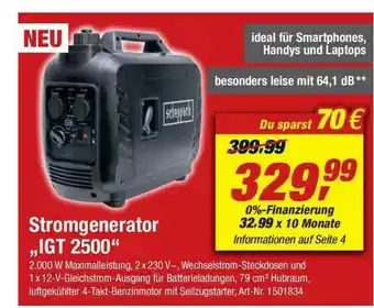 toom Baumarkt Stromgenerator Igt2500 Scheppach Angebot