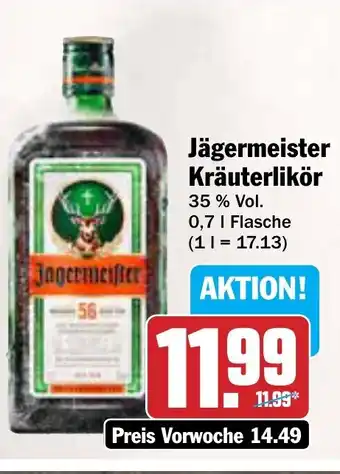AEZ Jägermeister Kräuterlikör 0,7 l Flasche Angebot
