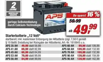 toom Baumarkt Starterbatterie 12 Volt Aps Angebot