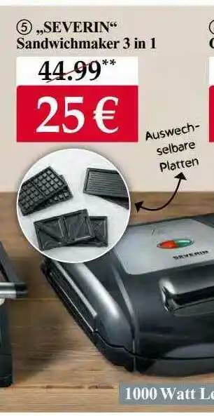 Woolworth Severin Sandwichmaker 3 In 1 Angebot