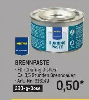 METRO Brennpaste Angebot