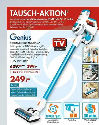 Galeria Genius Handstaubsauger Invictus X7 Angebot