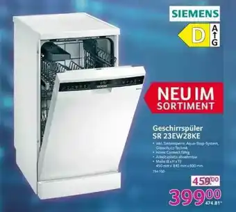 Selgros Geschirrspüler Sr 23ew28ke Siemens Angebot