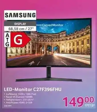 Selgros Led-monitor C27f396fhu Samsung Angebot