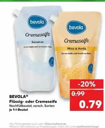 Kaufland Bevola Flüssig Oder Cremeseife Angebot