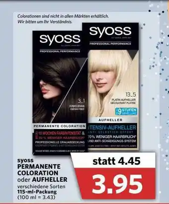 Combi Syoss Permanente Coloration Oder Aufheller Angebot