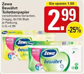 WEZ Zewa Bewährt Toilettenpapier Angebot