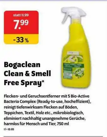 Das Futterhaus Bogaclean Clean & Smell Free Spray Angebot