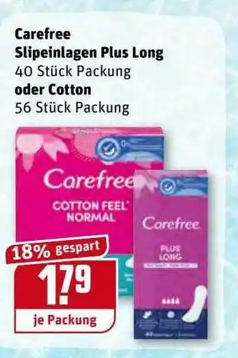 REWE Kaufpark Carefree Slipeinlagen Plus Long Oder Cotton Angebot