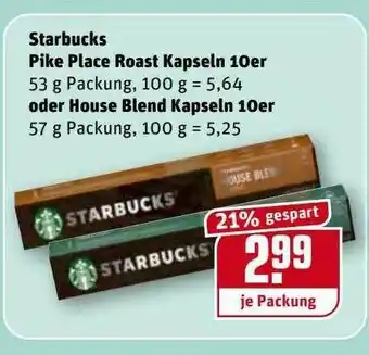 REWE Kaufpark Starbucks Pike Place Roast Kapseln 10er Oder House Blend Kapseln 10er Angebot