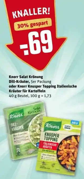 REWE Kaufpark Knorr Salat Krönung Dill-kräuter Oder Knorr Knusper Topping Italienische Kräuter Für Kartoffeln Angebot