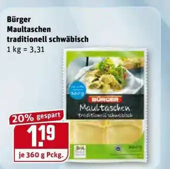 REWE Kaufpark Bürger Maultaschen Traditionell Schwäbisch Angebot