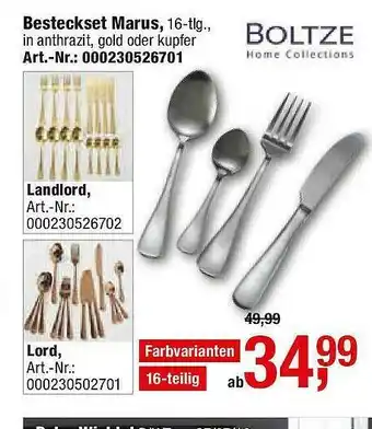 Opti Wohnwelt Boltze Besteckset Marus Angebot