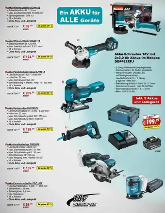 Stabilo Akku-schrauber 18v Mit 2x3.0ah Akkus In Makpack Ddf482rfj Makita Angebot