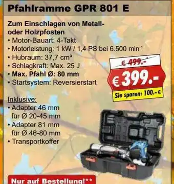 Stabilo Pfahlramme Gpr801e Angebot