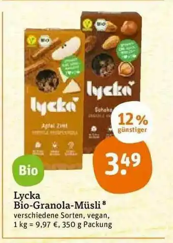 tegut Lycka Bio-granola Müsli Angebot