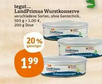 tegut Tegut Landprimus Wurstkonserve Angebot